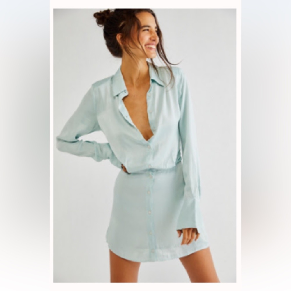 NWT Free People Sheena Silky Dress in - Medium - Seawah